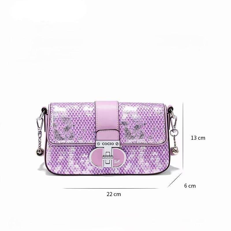 Summer new high-grade leather snakeskin pattern bag women's shoulder crossbody bag153-e - Copy