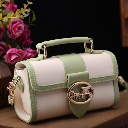 green New color contrast advanced sense small square bag single shoulder crossbody bag156-b