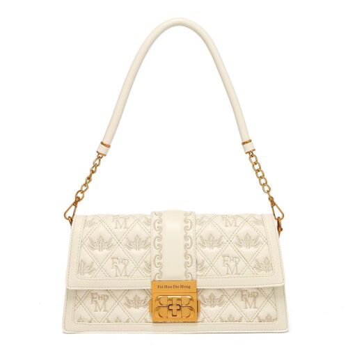 master Embroider Leather Bag Women's New High-grade Latch Fashion Single Shoulder Crossbody Bag110-a