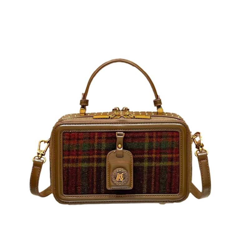 master New Vintage English Plaid Wool Camera Bag Women's Small Shoulder Bag128-a