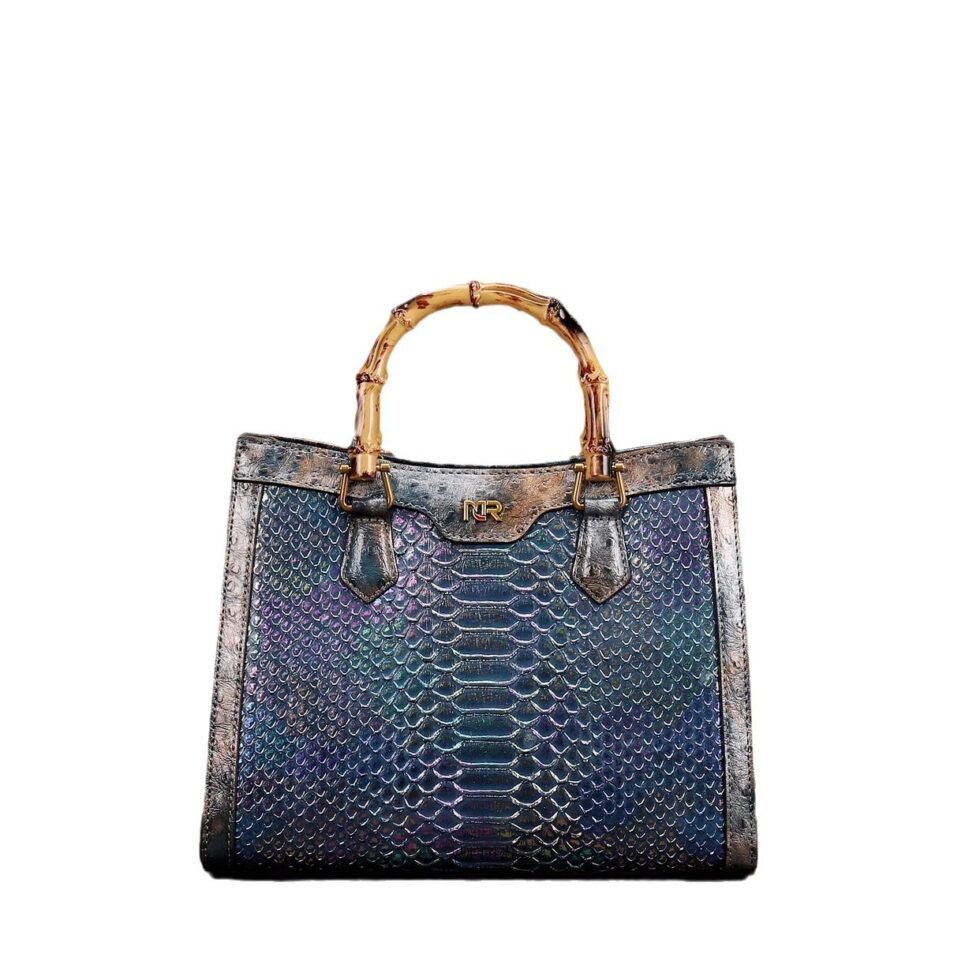 master(blue) New Spring Leather Bamboo Handbag For Women With A Single Shoulder Crossbody Bag137-a