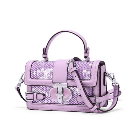 master(purple) Designer 2024 Summer New High-grade Leather Serpentine Small Square Bag Female Crossbody-bag111-a