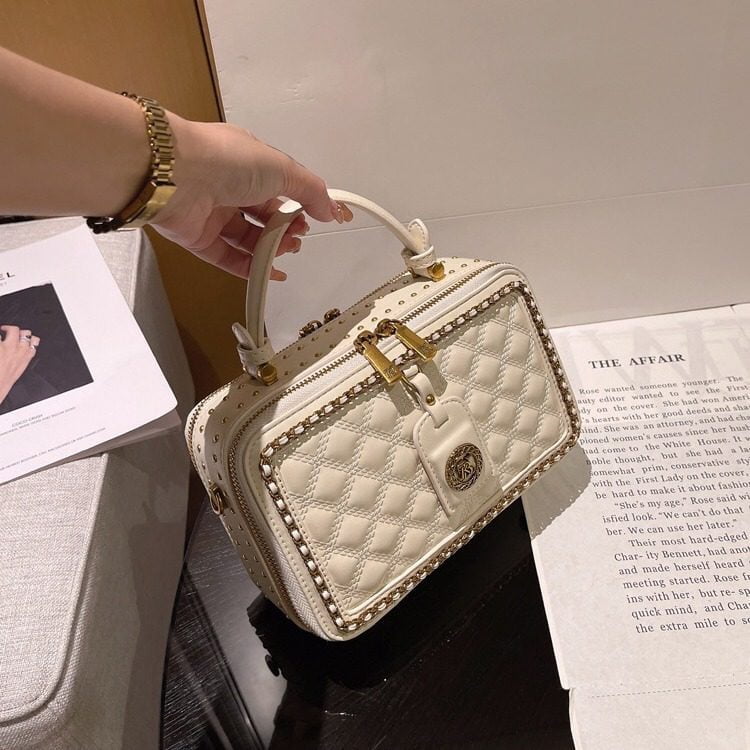 master(white) 2024 New High-grade Leather Diamond Box Bag Women's Shoulder Crossbody Bag-bag086-a